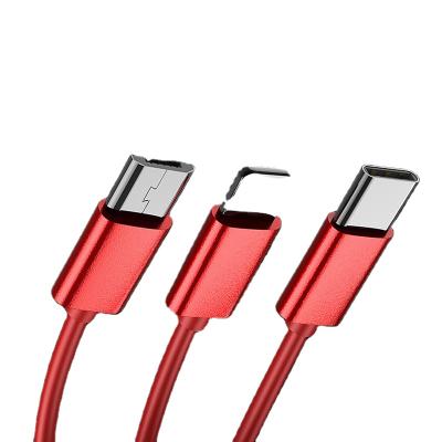 China PUJIMAX Mobile Phone Fast Charging Band 3.1A 3 In 1 8Pin/Micro USB/Type C Phone Charging Cable For Smart Phone Tablet iPad for sale