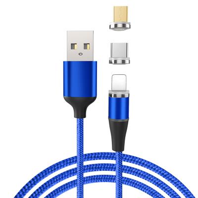 China 5V 2A USB Cable Magnetic Nylon Braided 1M LED 8 Pin Type C Micro USB Port For Samsung Xiaomi Huawei LG iPad for sale