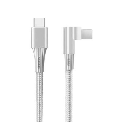 China PUJIMAX Mobile Phone PUJIMAX Universal 90 Degree 8 Pin Usb Data Cable Fast Charging Line USB C Data Cable Type C Charger 3A USB Cord for sale