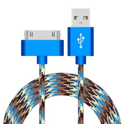 中国 5V 2A Factory direct sales nylon braided 2A 30 pin USB data cable fast charging 30pin i phone 4 data line 4s 販売のため