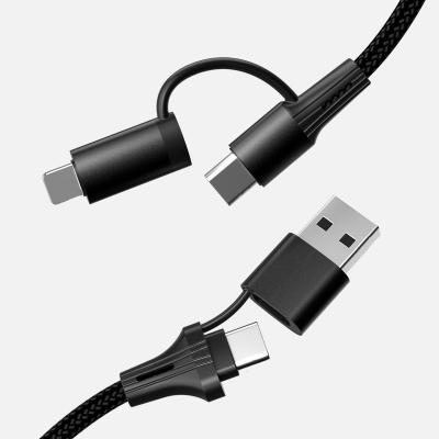 Cina PUJIMAX Mobile Phone Universal 4 In 1 Mobile Phone Data Cable Fast Charging Micro Usb Cable 8 Pin Charging Line in vendita