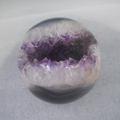 China Europe Wholesale Natural Hand Carved Geode Agate Open Smile With Amethyst Cluster For Home Decoration for sale