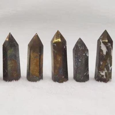 China New Coming China Products 5-9cm Hand Carved Natural Crystal Copper Pyrites Points and Rounds for Gift or Decoration for sale