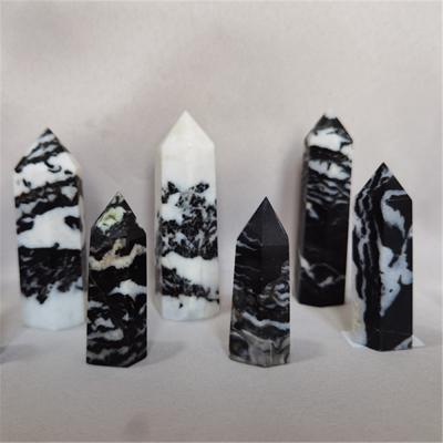 China China Wholesale Hand Cut Crystal Zebra Jasper Points and Rounds Natural 4-10cm for sale