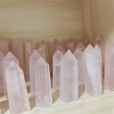 China New Coming China Products 5-9cm Hand Carved Crystal Rose Quartz Dots And Rounds Natural for sale