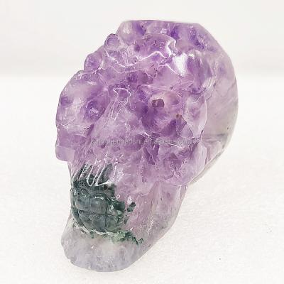 China China High Quality Natural Hand Cut Gemstone Agate Geode Skull Polished Agate Crystal Amethyst For Skull For A Home Decoration for sale