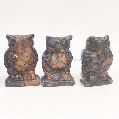 China China 2 Inch Wholesale Hot Sale Quality Natural Animal Owl Geode Agate Crystal Carved Owl for sale