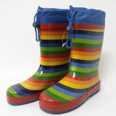 China Factory Price Free Sample Fashion Kids Raincoats Wholesale Raincoat Rubber Girl Rainbow Boots Rain Kids Shoes Rain Boots for sale