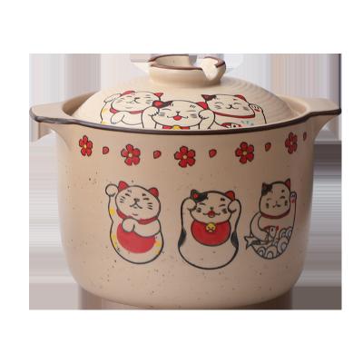 China Light Style Lucky Cat Ceramic Casserole Tableware Saucepan from Gray Hot Selling Product CeramicJapanese with discount price for sale