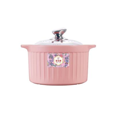 China Morden ROSE Multifunctional Glaze Ceramic Casserole Finely Processed New Food Warmer for sale