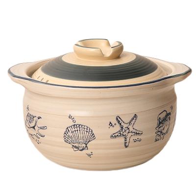 China Best Viable Top Ceramic Earthenware Household Cookware Earthenware Pottery Stock Pot Heat Resistant Selling Earthenware Casserole for sale