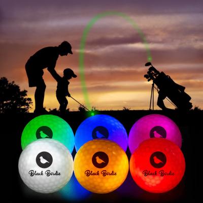 China Golf Play Good Quality 2021 Custom Glitter Electronic Led Balls Glow In Dark Glowing Golf Ball for sale