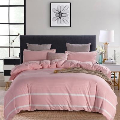 China PORTABLE Bedding Set 100% Cotton Dyed 3 Pcs Bedding Set Hotel Duvet Cover Set for sale