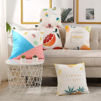 China PORTABLE Custom Fruit Printed Decorative Pillow Case Cushion Cover For Sofa for sale