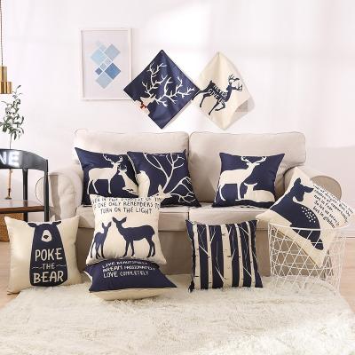 China PORTABLE Christmas Custom Printed Square Pillow Case Decorative Cushion Covers For Sofa for sale