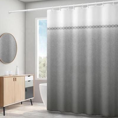 China 2021 Hot Sale Stocked Waterproof Custom Printing Polyester Bathroom Shower Curtain for sale