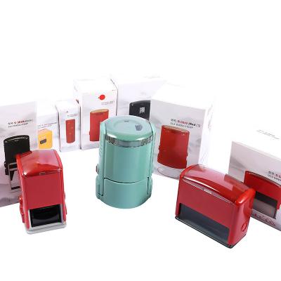 China Office factory direct sales custom different size logos self inking rubber date stamp with self inking stamp machine for sale