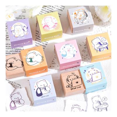 China Decoration Stamp Custom Wood DIY Thank You Scrapbooking Rubber Wooden Stamp Decorative Wood Seal Stamp for sale