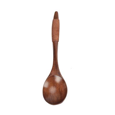 China Factory Supply Sustainable Serving Spoon Modernize Kitchen Solid Handle Wooden Spoon for sale