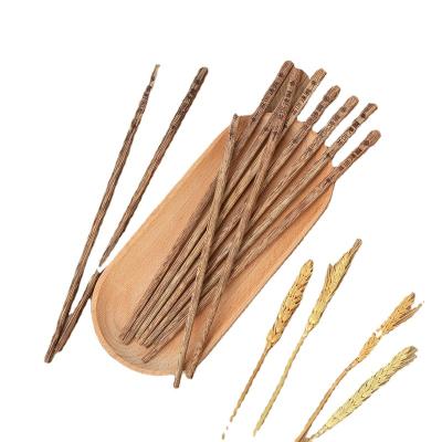 China 100% Natural Wood Chopsticks Eco-Friendly Logo Customized Factory Sustainable Supply 10 Pair Reusable Wenge Wood for sale