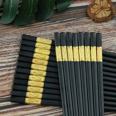 China Hotel Custom Chopsticks Restaurant Use Family Logo Alloy Viable Wholesale Hot Selling Reusable Chopsticks for sale