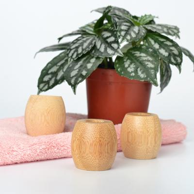 China New Style Lower Prices Sustainable Simple Wooden Toothbrush Holder Eco Friendly Bamboo Toothbrush Base for sale