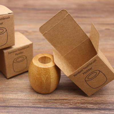 China Sustainable Custom Logo Bamboo Toothbrush Holder Reusable Bamboo Toothbrush Holder for sale