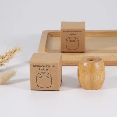 China Biodegradable Travel Toothbrush Holder Eco-Friendly Sustainable Toothbrush Holder Bamboo Base With Customized Logo for sale