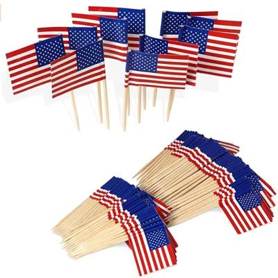 China Disposable Hot Selling Custom Logo Printing Party Decoration Food Pick Toothpick Flag for sale