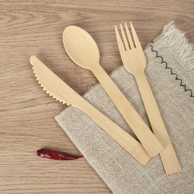 China BAMBOO Kitchen Cutlery Set Food Grade Portable Wooden Cutlery Set Disposable for sale