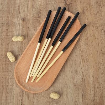 China Sustainable Factory Manufacturer Environmental Tableware Black Natural Telescopic Bamboo Chopsticks for sale