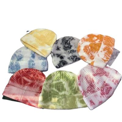 China COMMON Good Quality Beanie Warm Winter Knit Hat Fisherman Beanie Cap Tie Dye Skull Cap Beanie Cuffed Winter Knit Watch Tie Dye for sale