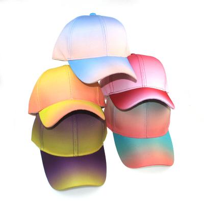 China JOINT Colored Adjustable Snapback Gradient Dad Hat White Unisex Baseball Hats for sale