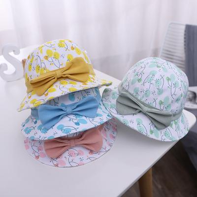 China Wholesale Character Boy Girl Toddler Kids Sun Hat Summer Beach Bucket Hat Sweet Butterfly Logo for sale