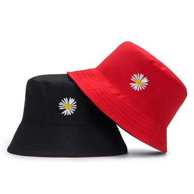 China Hot Sale Fashion Daisy Double Sided Bucket Hat Summer Women Men Casual Fisherman Hat Girls Outdoor for sale