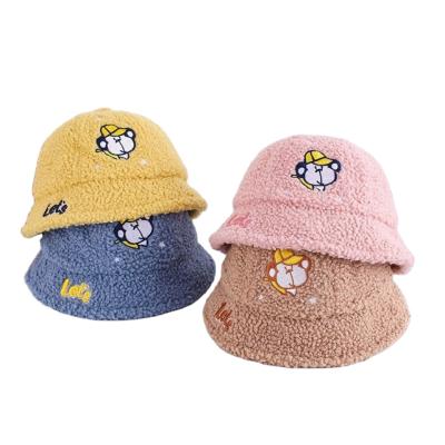 China New High Quality Designer Dobby Cute Furry Vintage Fashion Custom Faux Fur Bucket Hat For Kids for sale