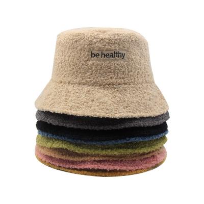 China Wholesale Character Fashion Lambswool Warm White Fur Bucket Hat/Colors Winter Hat For Women Autumn Winter Fisherman Hat for sale