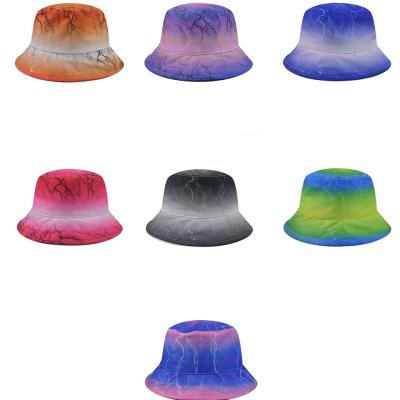 China Character Classic Checked Breathable Nylon Kids Lightning Printed Fisherman Pattern Bucket Hats Sun Protection Caps for sale