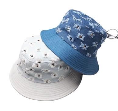 China High Quality Character Custom Design Men Women Bonnie Bucket Hat Distressed Denim Bucket Hats Sun Washed Shade Packable Fishing Hat for sale