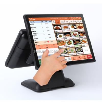 China Double touch screen pos system machine for restaurant pos machine price 15inch TFT LED for sale