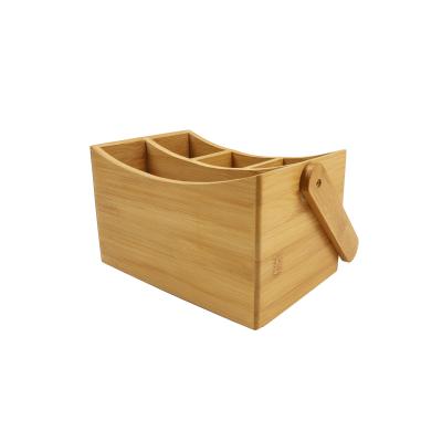 China Sustainable Natural Bamboo Flatware Rack Silverware Storage Rack Cutlery Cart Tray For Hotel, Restaurant for sale