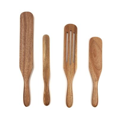 China Sustainable Eco Friendly Natural Custom Bamboo Stick Kitchen Utensil Wood Spoon Non Set Cooking Spurtles Set for sale