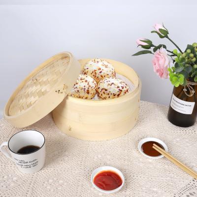 China Sustainable Kitchen Bamboo Steamer For Cooking Vegetable Dumplings 2 Tier Healthy Food Preparation Great For Dim Sum for sale