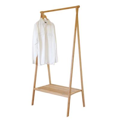 China Sustainable Foldable Bamboo Wardrobe Garment Hanger Shelf For Bedroom, Bathroom for sale