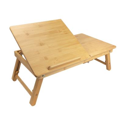 China Foldable Bed Tray Wood Reading Breakfast Serving Table (Height) Adjustable Bamboo Laptop Table with Adjustable Tilting Top for sale