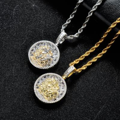 China Hiphop Fashion Hip Hop Style Bling Iced Out Rhodium Large Jesus Pendants For Party Brass Chopsticks for sale