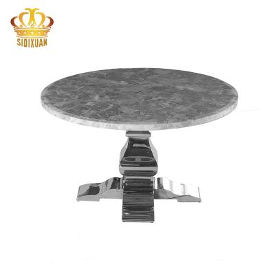 China marble / glass set of 1 new 2021 round dining table stainless steel top and leg for sale