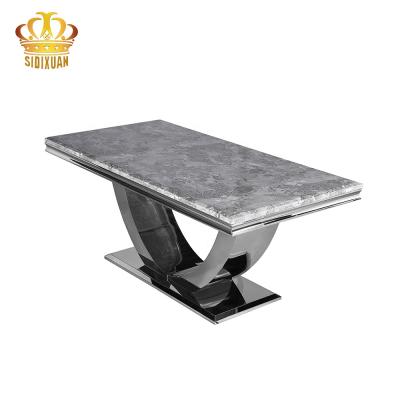 China Modern Design Rectangular Marble Home Furniture Sets Of 1 Dining Room Table for sale