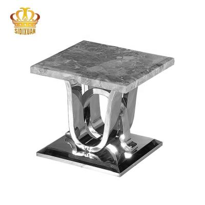 China 1 Living room professional furniture production tea coffee table side artificial marble glass top rectangular end table for sale