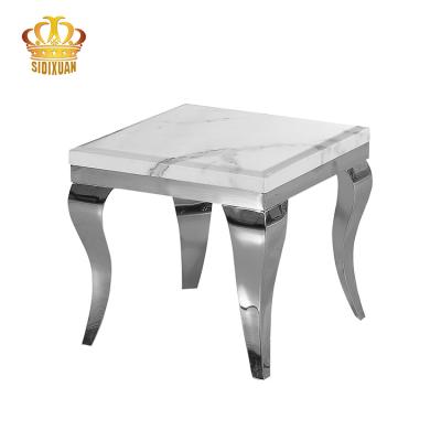 China 1 Household Living Room Furniture Top End Artificial Marble Table with Stainless Steel Legs for sale